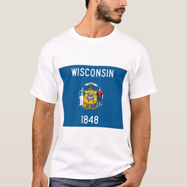 T-shirt Drapeau d'état du Wisconsin (Devant)