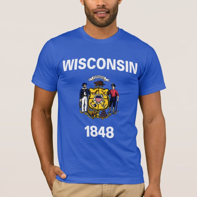 T-shirt Drapeau d'état du Wisconsin (Devant)