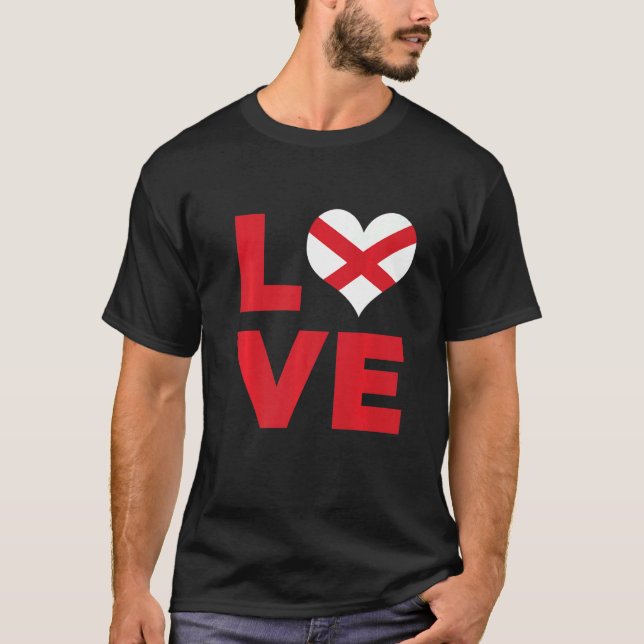 T-shirt Drapeau d'État Love Alabama (Devant)