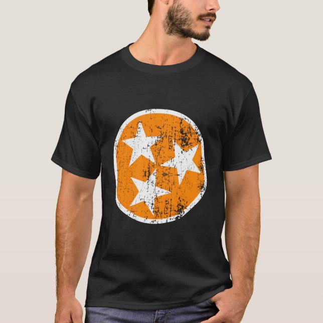 T-shirt Drapeau D'État Orange Blanc Tennessee (Devant)