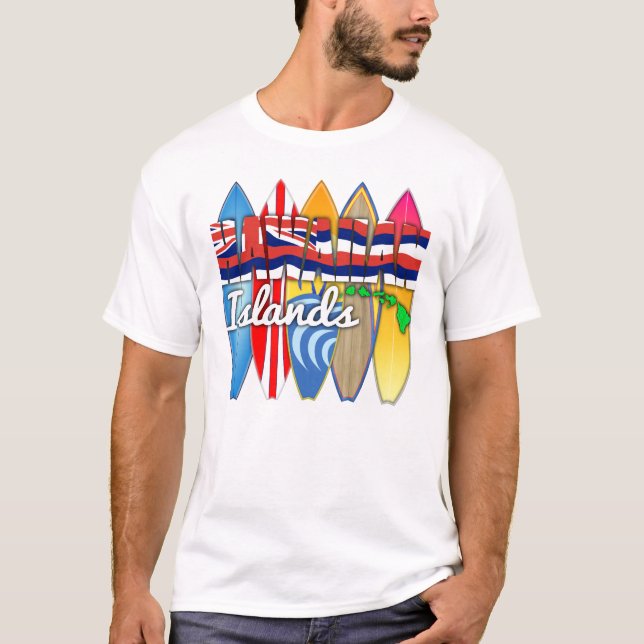 T-shirt Drapeau d'Hawaï de planches de surf (Devant)