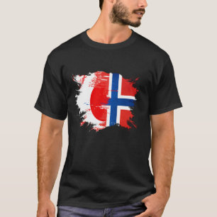 T-shirt Drapeau d'héritage ADN japonais et norvégien