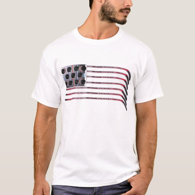 T-shirt Drapeau d'hockey des USA (Devant)