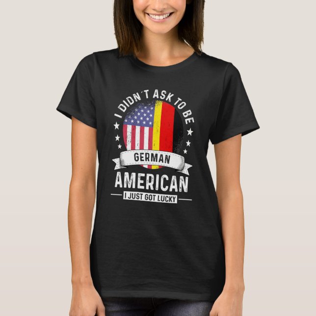T-shirt Drapeau d'humour cultivé de patriote germano-améri (Devant)