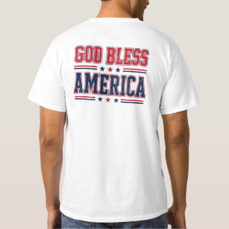 T-shirt Drapeau Dieu Bénisse l'Amérique Foi Chrétienne Pat