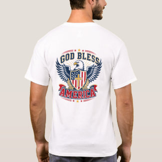 T-shirt Drapeau Dieu Bénisse l'Amérique Patriotique Foi Ch