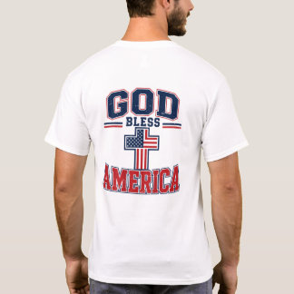 T-shirt Drapeau Dieu Bénisse l'Amérique Patriotique Foi Ch