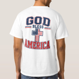 T-shirt Drapeau Dieu bénisse l'Amérique Patriotique Foi ch