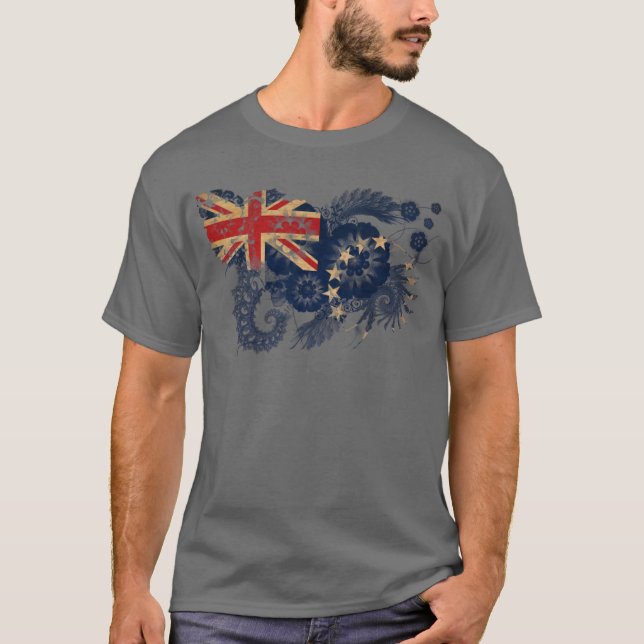 T-shirt Drapeau d'îles Cook (Devant)