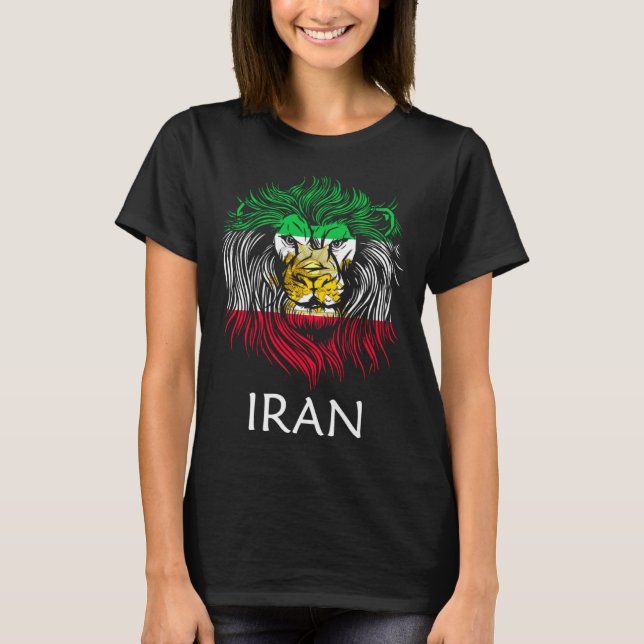 T-shirt Drapeau d'Iran à tête de lion Iran (Devant)