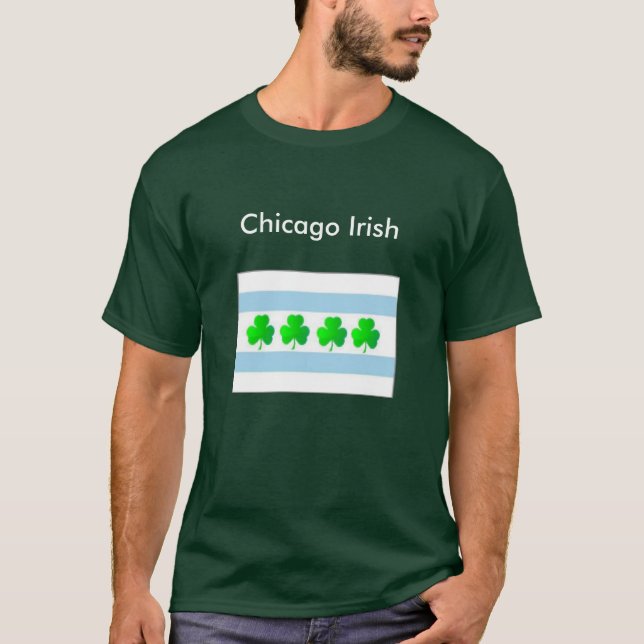 T-shirt Drapeau d'Irlandais de Chicago (Devant)