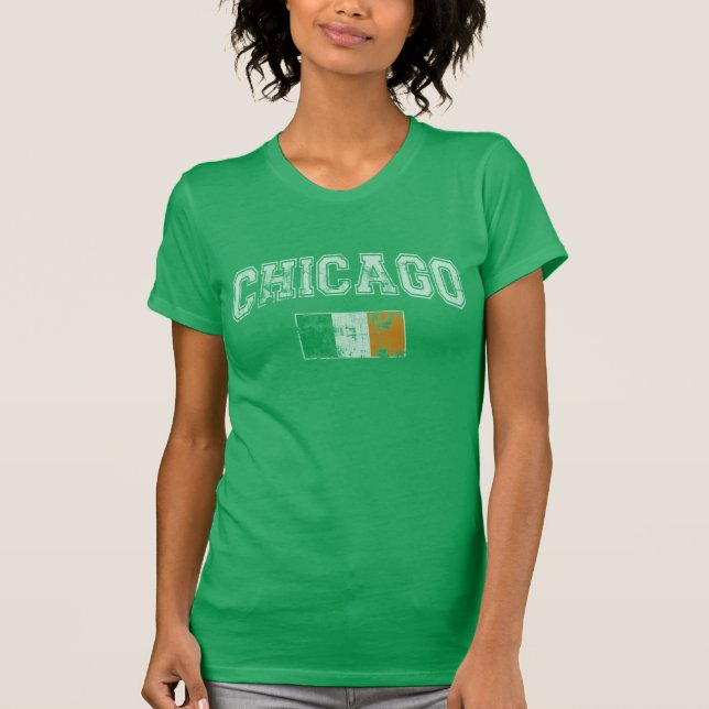 T-shirt Drapeau d'Irlandais de Chicago (Devant)