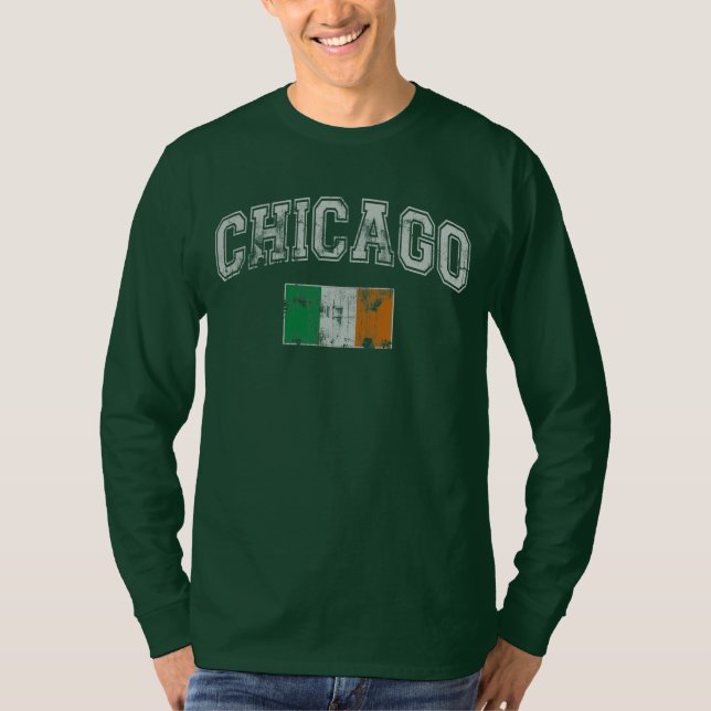 T-shirt Drapeau d'Irlandais de Chicago (Devant)