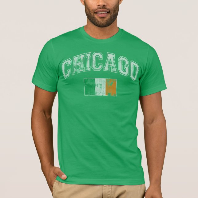 T-shirt Drapeau d'Irlandais de Chicago (Devant)