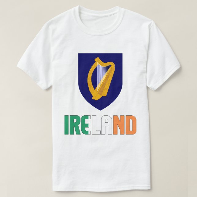 T-shirt Drapeau d'Irlande et armoiries (Design devant)