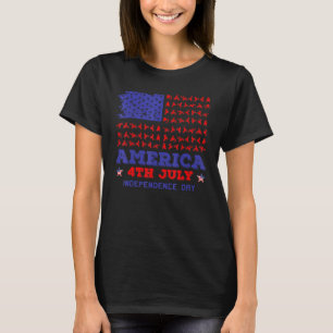 T-shirt Drapeau Dirt Bike Dirt Bike Racing 4 juillet