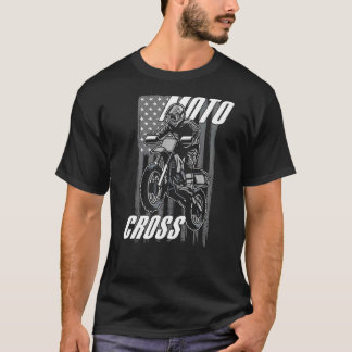 T-shirt Drapeau Dirtbike Motocross Mx