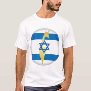 T-shirt Drapeau d'Israël et carte avec emblème de l'étoile