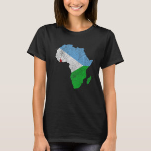 T-shirt Drapeau Djibouti Afrique Continent Silhouette Cade