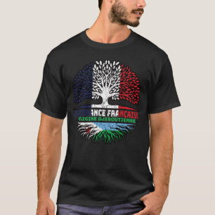 T-shirt Drapeau djiboutien français des racines d'arbre
