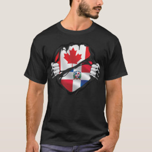 T-shirt Drapeau dominicain des racines arrachées