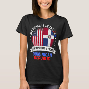 T-shirt Drapeau dominicain Drapeau dominicain Roches USA
