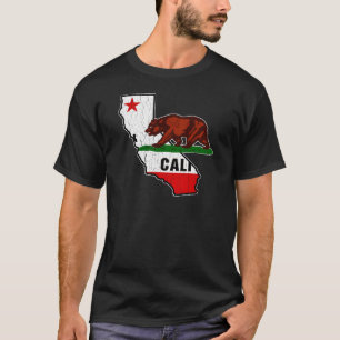 T-shirt Drapeau d'ours de la Californie (affligé)