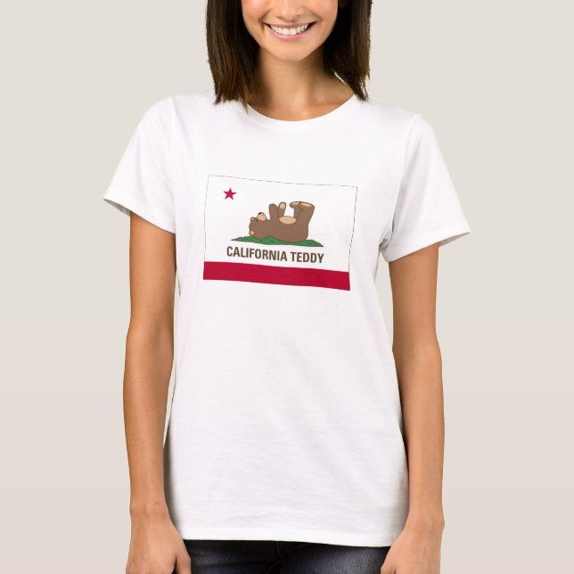 T-shirt Drapeau d'ours de nounours de la Californie (Devant)