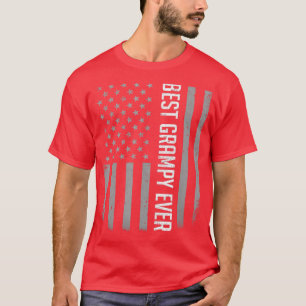 T-shirt Drapeau Drapeau Américain Meilleur Grampy Jamais D