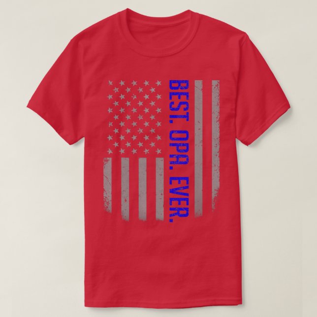T-shirt Drapeau Drapeau Mens Meilleur Opa Jamais American  (Design devant)