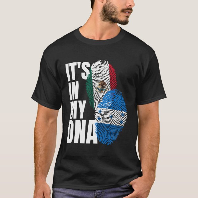 T-shirt Drapeau Drapeau Mexicain Et Honduras Mélange Drape (Devant)