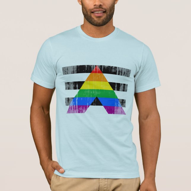 T-shirt Drapeau droit distressed.png d'allié (Devant)