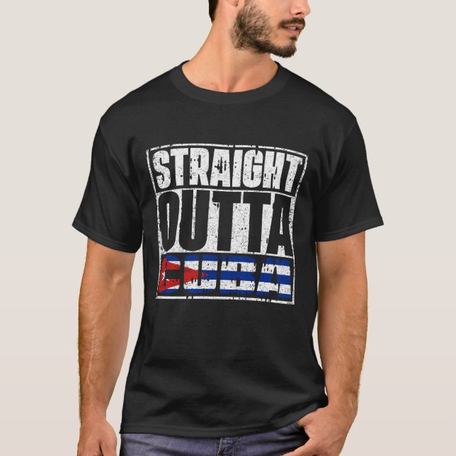 T-shirt Drapeau Droit En Dehors De Cuba (Devant)