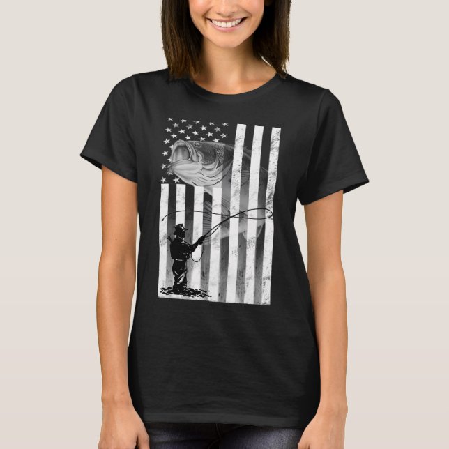 T-shirt Drapeau drôle d'homme de pêche (Devant)