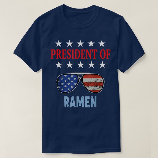 T-shirt Drapeau Drôle Ramen Lover USA (Design devant)