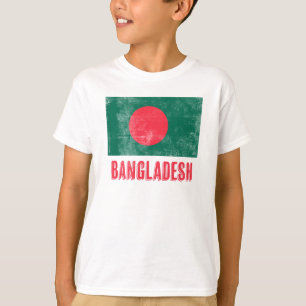 T-shirt Drapeau du Bangladesh "Grunge" look.