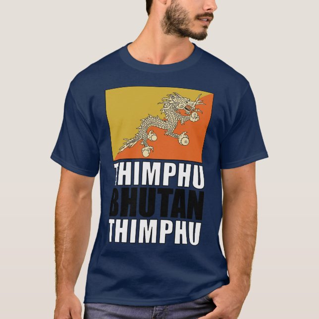 T-shirt Drapeau du Bhoutan (Devant)