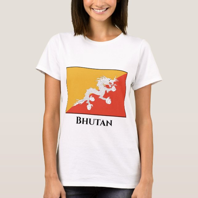 T-shirt Drapeau du Bhoutan (Devant)