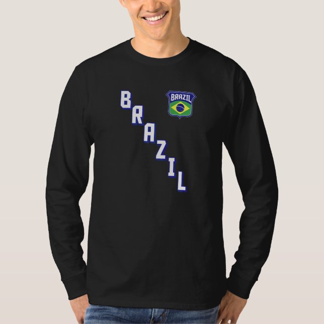 T-shirt Drapeau du Brésil Brasil Fierté brésilienne Style  (Devant)