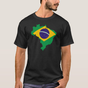 T-shirt drapeau du brésil carte