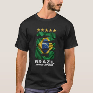 T-shirt Drapeau du Brésil Coupe du Monde 2026 Fan de Footb