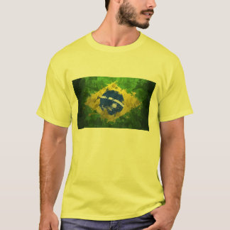 T-SHIRT DRAPEAU DU BRÉSIL PEINT