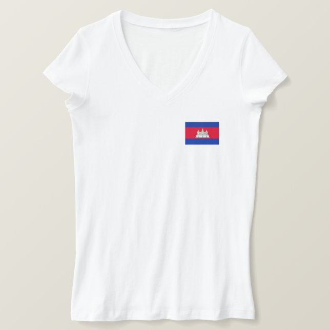 T-shirt Drapeau du Cambodge patriotique (Design devant)