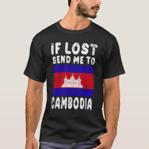 T-shirt Drapeau du Cambodge Souvenir Si perdu envoyez-moi