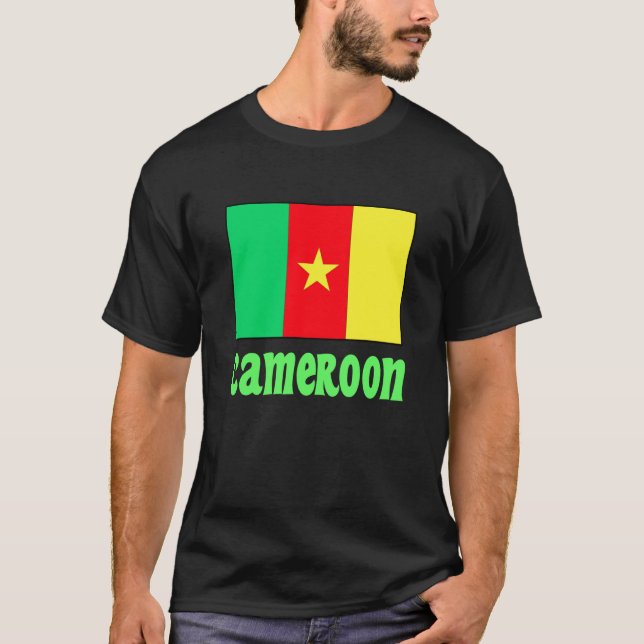 T-shirt Drapeau du Cameroun avec Texte (Devant)