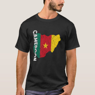 T-shirt Drapeau du Cameroun Fierté camerounaise Carte Raci