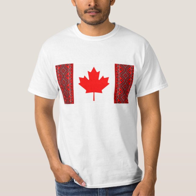 T-shirt Drapeau du Canada avec le rouge/point croisé de (Devant)