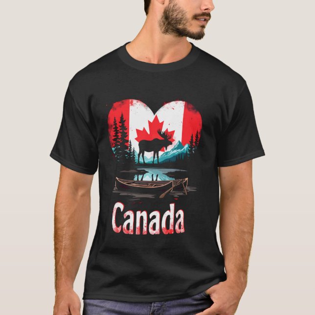 T-shirt Drapeau du Canada Cœur (Devant)