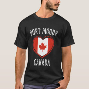 T-shirt Drapeau du Canada Cœur Ville de Port Moody