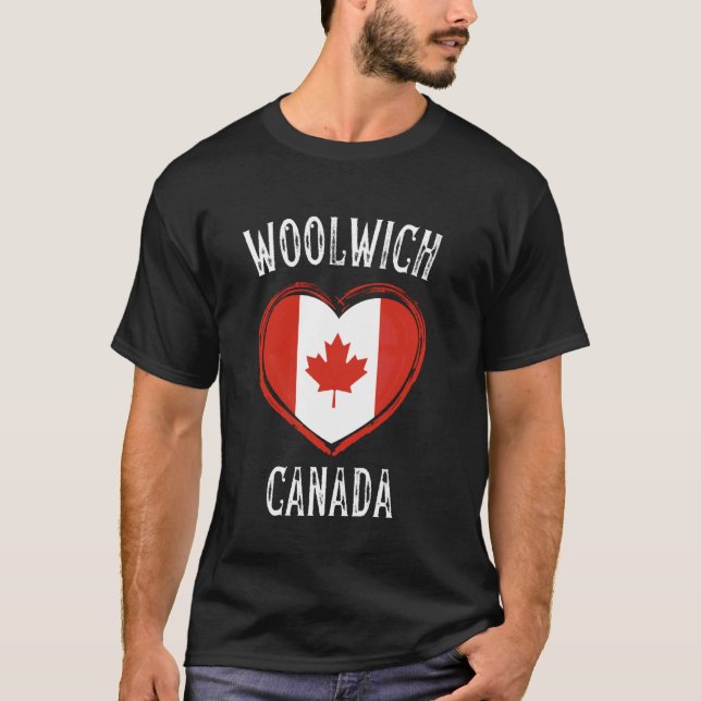 T-shirt Drapeau du Canada Cœur Ville de Woolwich (Devant)